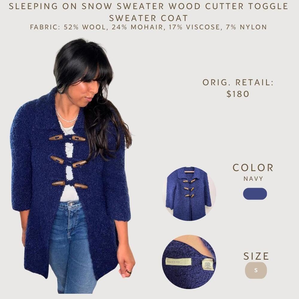 Sleeping On Snow Navy Wool Mohair Toggle Sweater Coat – Size S
